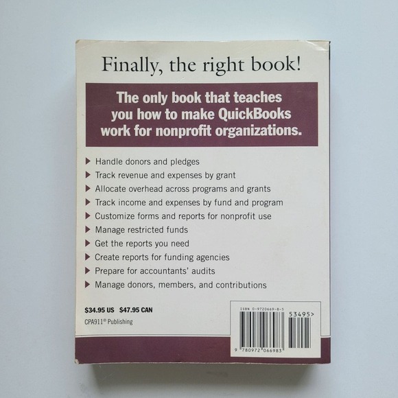 5/$12 Book Running QuickBooks in Nonprofits Kathy Ivens 2005 Bookkeeping - Picture 2 of 10